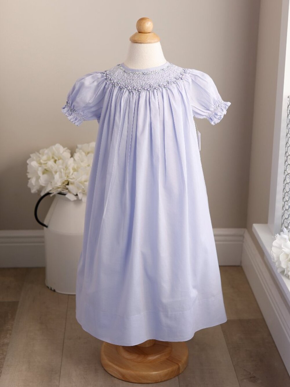 Strasburg Dress Smocked Lavender Bishop Pearls Special Occasion 2/3 LIKE NEW